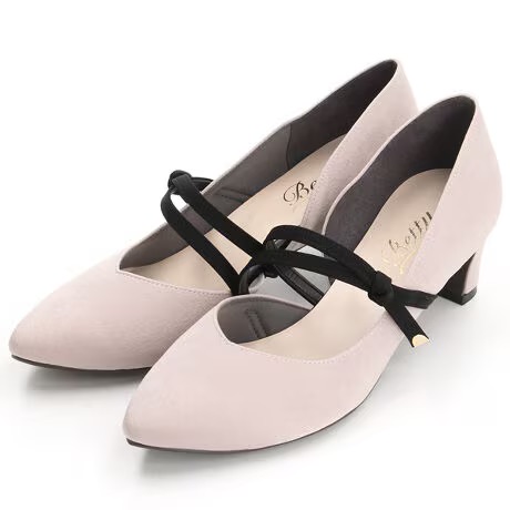 ダブルベルト ポインテッドトゥ パンプス