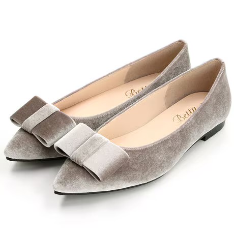 リボンモチーフ フラットパンプス